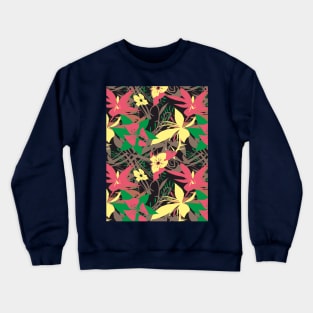 Colorful Flowers Print Crewneck Sweatshirt